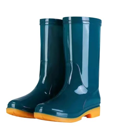 Gummistiefel Damen Wasserdicht Outdoor Regenstiefel Rutschfest Hohe Gummistiefel Mode Bunt Regenschuhe Garten Stiefel von Generisch