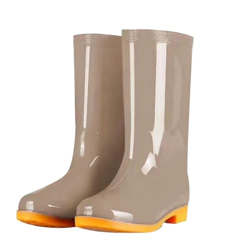 Gummistiefel Damen Wasserdicht Outdoor Regenstiefel Rutschfest Hohe Gummistiefel Mode Bunt Regenschuhe Garten Stiefel von Generisch