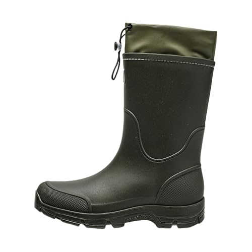 Gummistiefel Damen Winter Regen Stiefeletten Paar Regenstiefel Outdoor Einfache Zurückhaltung Lässige Herren Wasserschuhe Regenstiefel Rutschfeste Regentag Damenstiefel Run Schuhe Herren (Green,37) von Generisch