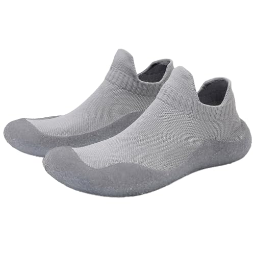 Gummistiefel Damen Winter Übergangsschuhe Damen Schnelltrocknende Strandschuhe Rutschfeste Weiche Sohle Outdoor Streaming Waten Freizeitschuhe Orientalische Schuhe (Grey,38) von Generisch