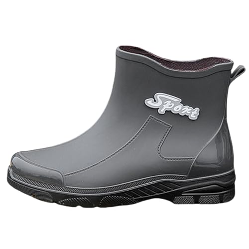 Gummistiefel Damen Winter Wetterfeste Schuhe Stiefel für Herren,Gummistiefel,Arbeitsschuhe für Damen,Ü Gartenarbeit,Angeln,Bootfahren,Camping Herren Schuhe Business Schwarz (Grey,45) von Generisch