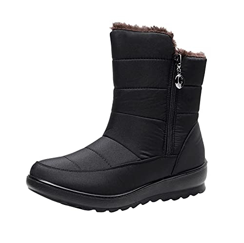 Gummistiefel-Damen Winterschuhe Herbst Wasserfest Stiefeletten Schneestiefel Wasserdicht Schwarz Winterstiefel Winter Unisex Boots Winterboots Schlupfstiefel Stiefel Stiefelette Schnürstiefel von Generisch