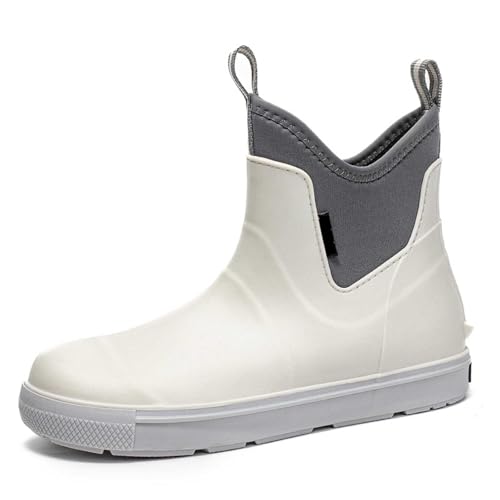 Gummistiefel Herren, Vintage Schlupfstiefel Regenstiefel Gummistiefel Schnee Atmungsaktiv Wasserdicht Gummi Stiefeletten Arbeitsstiefel Gartenstiefel Boots von Generisch