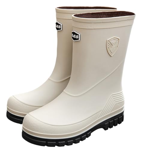 Gummistiefel Herren，Rutschfester Halbhoch Regenstiefel，Winddicht Abriebfest Arbeitsschuhe，Weichen Sohle Regenschuhe，Leichte Bequem Schlupfstiefel，Wasserdicht Angelstiefel，Outdoor Gartenschuhe von Generisch