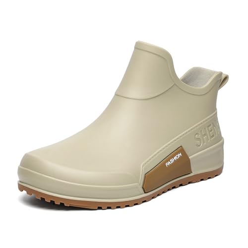 Gummistiefel Herren Damen Kurzer Regenschuhe Halbhohen Boots rutschfeste Wasserdicht Hoch Geschnittene Schuhe Gartenschuhe Stiefeletten Regenstiefel Für Outdoor von Generisch