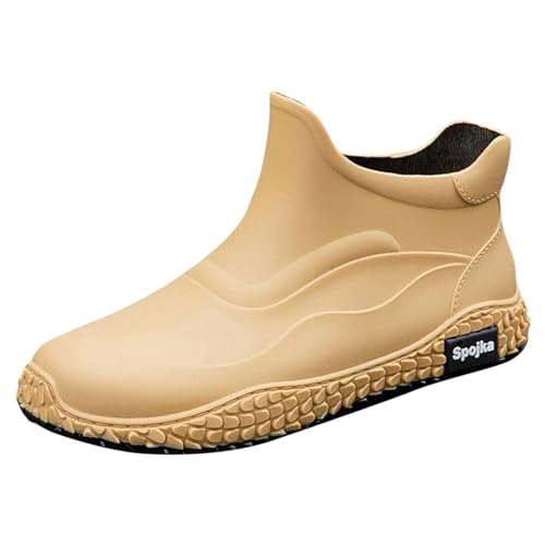 Gummistiefel Herren Extra Weit Angelstiefel Waterproof Rutschfeste Regenschuhe Barfuß Gartenstiefel Gummischuhe Watstiefel Garten Schuhe von Generisch