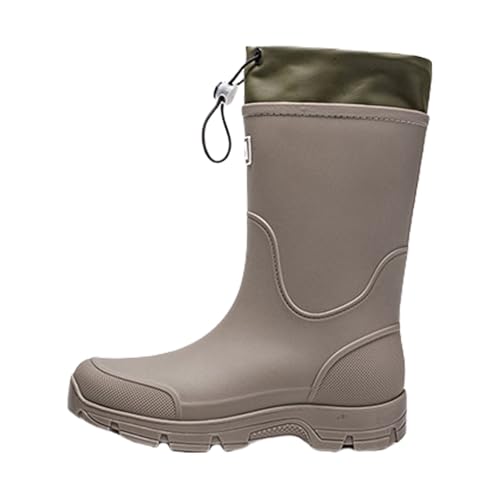Gummistiefel Herren Halbhoch Regenstiefel Herren Hoch rutschfest Außenschuhe Wasserfest Sicherheitsstiefel Slip On Stiefeletten Minimalist Plateau Boots Mit Plateau Ankle Boots von Generisch