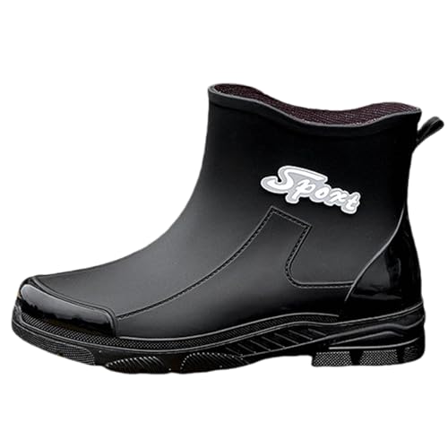 Gummistiefel Herren Kurzschaftige Wasserdichte Rutschfeste Abriebfeste Für Waschen Arbeiten Angeln Outdoor Regenschuhe Rain Boots Gartenschuhe Strapazierfähige Konstruktion Regenstiefel von Generisch