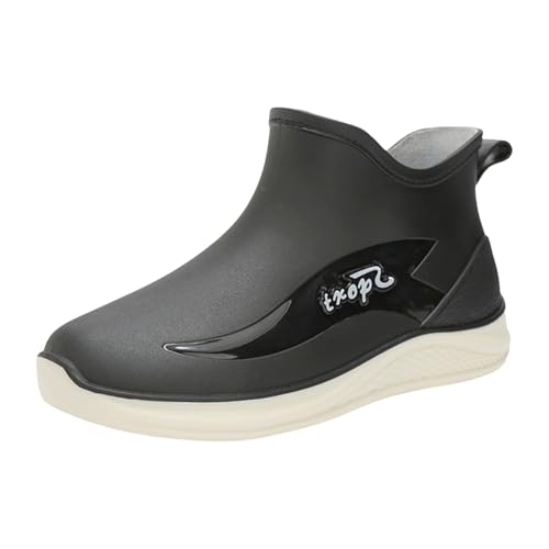 Gummistiefel Herren Kurzstiefel Rutschfeste Wasserdicht Regenstiefel Bequeme Gartenstiefel Leichtgewichts Küche Klassische Arbeitsschuhe Komfort HerrenStiefel Rain Boots für Angeln von Generisch