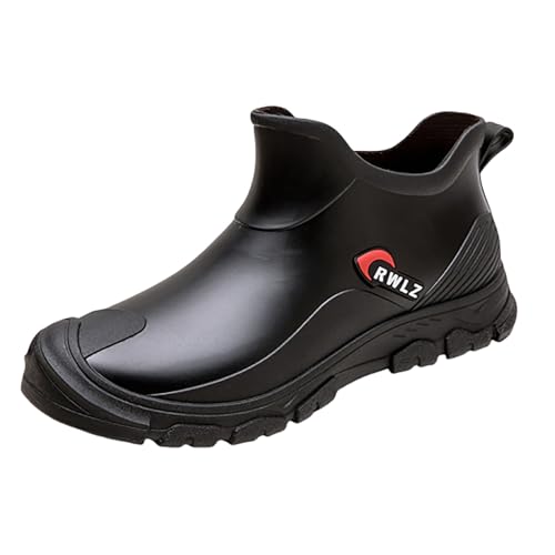 Gummistiefel Herren Kurzstiefel Rutschfeste Wasserdicht Regenstiefel Bequeme Gartenstiefel Leichtgewichts Küche Klassische Arbeitsschuhe Komfort HerrenStiefel Rain Boots für Angeln von Generisch