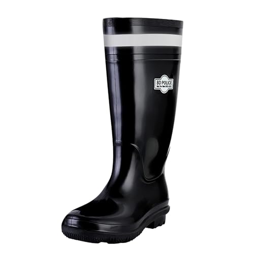 Gummistiefel Herren Weitschaft Regenschuhe Arbeitsschuhe Trekkingstiefel Rutschfeste Schuhe Bequeme Stiefel Einfarbig Outdoorschuhe Outdoor Hiking Boots Praktisch Gartenschuhe Wasserdicht Regenstiefel von Generisch