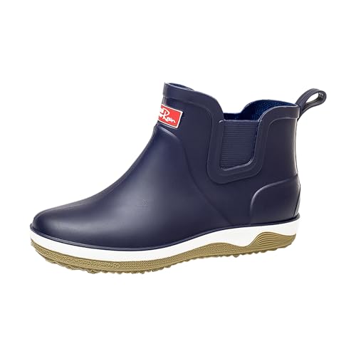 Gummistiefel Herren wasserdichte Regenstiefel Herren Kurzschaft, Stiefeletten Kurz Schlupfstiefel rutschfest Regenschuhe Strapazierfähig Wasserschuhe Leichte Gummistiefeletten Garten Stiefel von Generisch