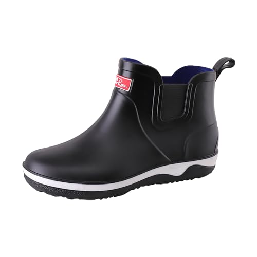 Gummistiefel Herren wasserdichte Regenstiefel Herren Kurzschaft, Stiefeletten Kurz Schlupfstiefel rutschfest Regenschuhe Strapazierfähig Wasserschuhe Leichte Gummistiefeletten Garten Stiefel von Generisch