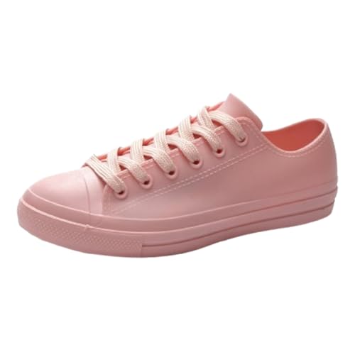 Gummistiefel Hoch Boots Wasserdicht Damen Modische Flache,Lässige Weiße Gummistiefel für Den Alltag Elegante Schuhe Damen Glitzer (Pink,40) von Generisch