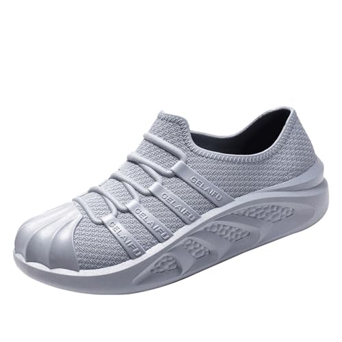 Gummistiefel Hoch Stallschuhe Damen Wasserdicht Modische Regenstiefel mit Kurzen,Für Herren und Erwachsene,Regenstiefel für Den Außenbereich,Leichte Gummistiefel Damen Kurz Gefüttert (Grey,40) von Generisch