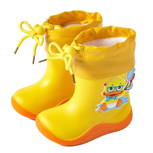Gummistiefel Jungen Mädchen Regenstiefel Kinder Wasserdicht Regen Stiefel Kleinkind Wasserstiefel Cartoon-Dinosaurier-Muster Regenschuhe für Outdoor-Aktivitäten von Generisch