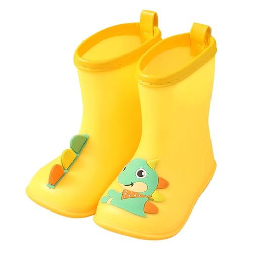 Gummistiefel Jungen Mädchen Regenstiefel Kinder Wasserdicht Regen Stiefel Kleinkind Wasserstiefel Cartoon-Dinosaurier-Muster Regenschuhe für Outdoor-Aktivitäten von Generisch