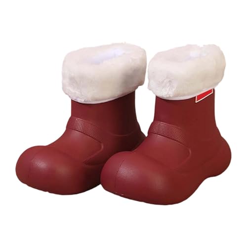 Gummistiefel Jungen und Mädchen Regenschuhe Kinder Unisex rutschfest Regenstiefel Gefüttert Warm Stiefel Barfuß Bequeme wasserdichte Kinderstiefel Leicht Regenstiefel von Generisch