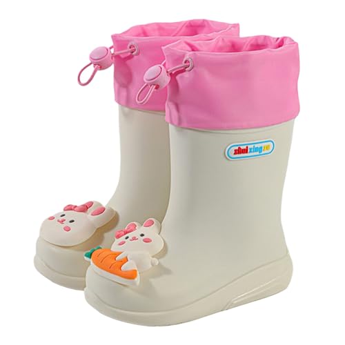 Gummistiefel Kinder Cartoon-Muster-Regenschuhe wasserdicht rutschfest ideal bei Nässe zum Wandern durch Pfützen geeignet Regen Schule Freizeit Garten Camping von Generisch