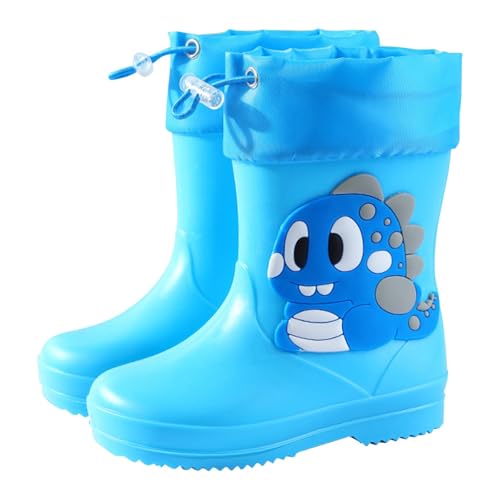 Gummistiefel Kinder Gefüttert Regenstiefel Mädchen Regenfüßlinge Jungen Regenschuhe Leichte Barfussschuhe Kinder Barfuß Baby Dinosaurier rain Boots von Generisch