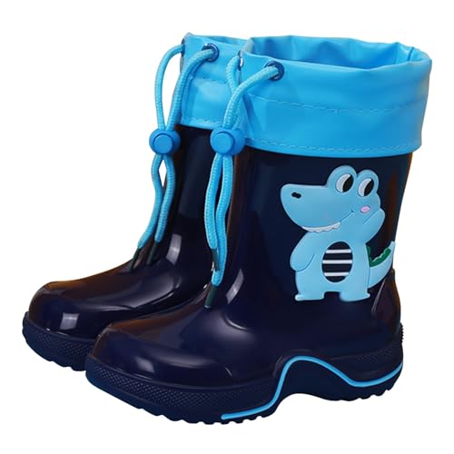 Gummistiefel Kinder Gefüttert Regenstiefel Mädchen Regenfüßlinge Jungen Regenschuhe Leichte Barfussschuhe Kinder Barfuß Baby Dinosaurier rain Boots von Generisch