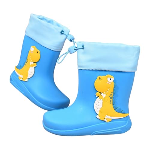 Gummistiefel Kinder Gefüttert Regenstiefel Mädchen Regenfüßlinge Jungen Regenschuhe Leichte Barfussschuhe Kinder Barfuß Baby Dinosaurier rain Boots von Generisch