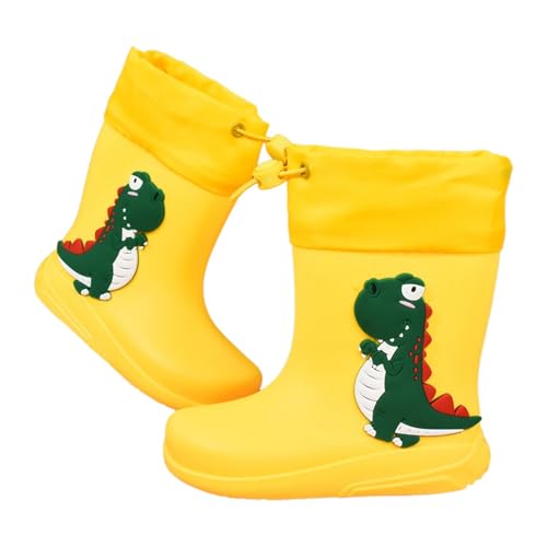 Gummistiefel Kinder Gefüttert Regenstiefel Mädchen Regenfüßlinge Jungen Regenschuhe Leichte Barfussschuhe Kinder Barfuß Baby Dinosaurier rain Boots von Generisch