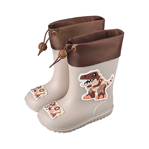 Gummistiefel Kinder Junge Mädchen Regenstiefell Bequem Wasserschuhe Regenzeit Baby Regenschuhe Leichte Cartoon Verstellbare Kordelzug Bequem Boots Regenstiefell Wasserdicht Slip Stiefel von Generisch