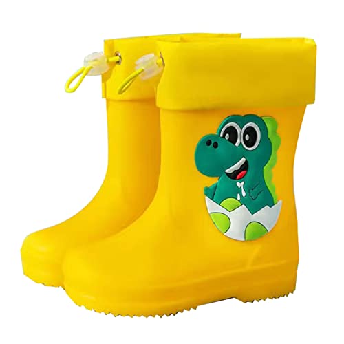 Gummistiefel Kinder Jungen Gefüttert Wasserdichte Stiefel Gummistiefel Kleinkind Barefoot Kurz Regenstiefel Playshoes Leicht Halbhoch Thermo Lauflernschuhe Gumistifell 21 23 24 25 36 37 von Generisch