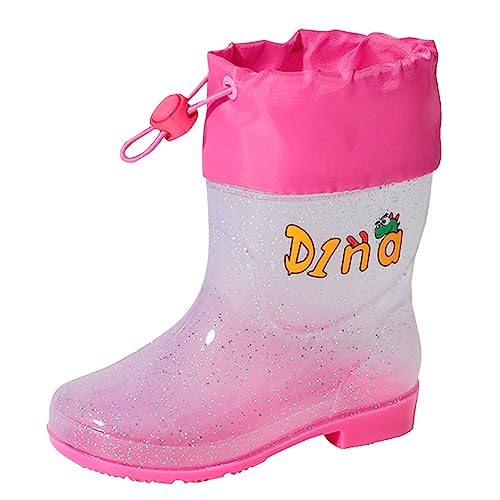 Gummistiefel Kinder Unisex Mit Verschnürbarer Nylonstulpe wasserdichte Regenstiefel Rutschfester Federleichte Atmungsaktiv Regenschuhe Schlupfstiefel Halbhoher Gummistiefel Für Jungen (27 Toddler) von Generisch