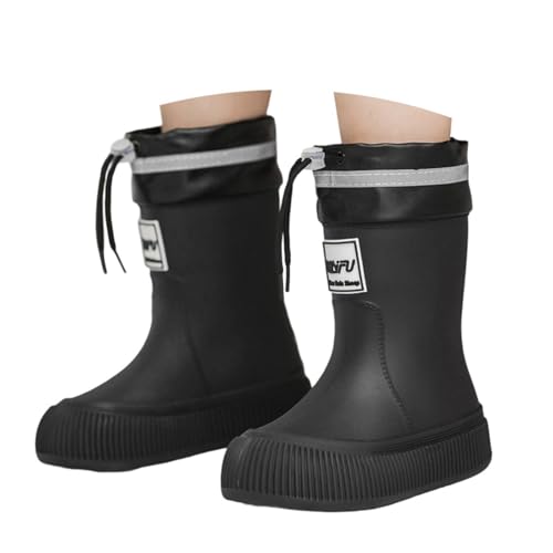 Gummistiefel Kinder Unisex Regenstiefel Halbschaft Gummischuhe Bequeme und Wasserdichte Regenstiefel Wetterfeste Regen Schule Freizeit Garten Camping von Generisch