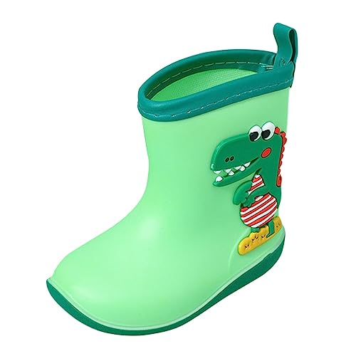 Gummistiefel Kinder Wasserdichte Regenschuhe Mit Rutschfester Sohle Federleichte Atmungsaktiv Ungefütterter Regenstiefel Gummistiefeletten Halbhoher Gummistiefel Für Jungen Mädchen (Green, 21) von Generisch
