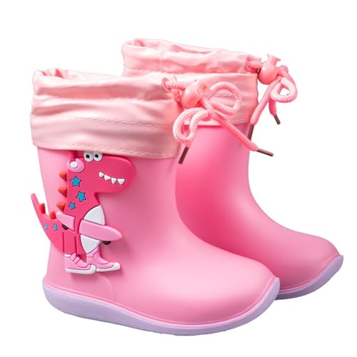 ​Gummistiefel Kinder wasserdichte Regenstiefel Dino Design mit 3D-Dinosaurier Halbhohe Atmungsaktive Leicht Stiefel rutschfeste Sohle für Mädchen Jungen Unisex von Generisch