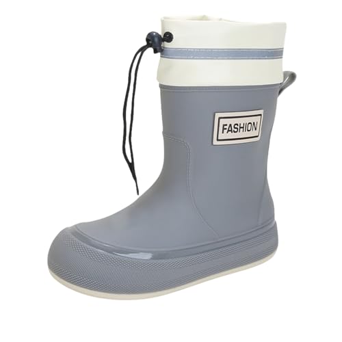 Gummistiefel Kurz Damen wasserdichte Stiefeletten Gummistiefel für Damen,Regenstiefel für,Waden Gartenstiefel mit verstellbarem Winter wasserdichte (Grey,38) von Generisch