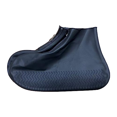 Gummistiefel Regenschuhe Damen Wasserdicht Verdickter,Wasserdichter,Rutschfester Regenschuhüberzug Aus Silikon und Tragbarer,Rutschfester Regenschuhüberzug Damenschuhe 43 Stiefelette (Black,37) von Generisch