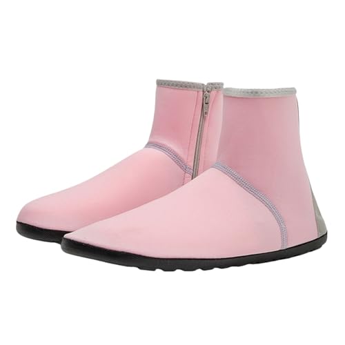 Gummistiefel Weitschaft Damen Wasserdichte Schuhe Damen Regenstiefel Strandschuhe Tauchen Schnorcheln Surfen Hoher Schaft Rutschfester,Weicher und Bequemer Atmungsaktiver,Schuhe (Pink,40) von Generisch