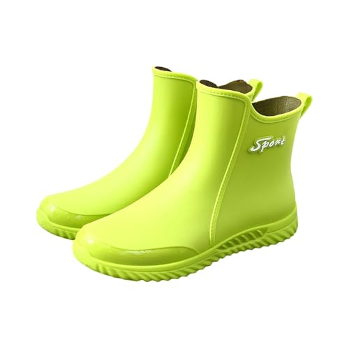 Gummistiefel Winter Damen Schuhe Wasserdicht Herren Regen Slip Freizeitschuhe Kurze Stiefel Wasser Outdoor Herren Freizeitschuhe Schuhe Design (Green,44) von Generisch