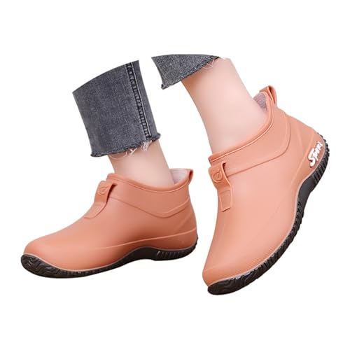 Gummistiefel für Damen, knöchelhoch, kurze Chelsea-Stiefel, wasserdicht, Regenstiefel, Schlupfstiefel, breite Wade, Regen, kurz, für Herren und Damen, rutschfest, Walking-Gummistiefel, Wandern von Generisch