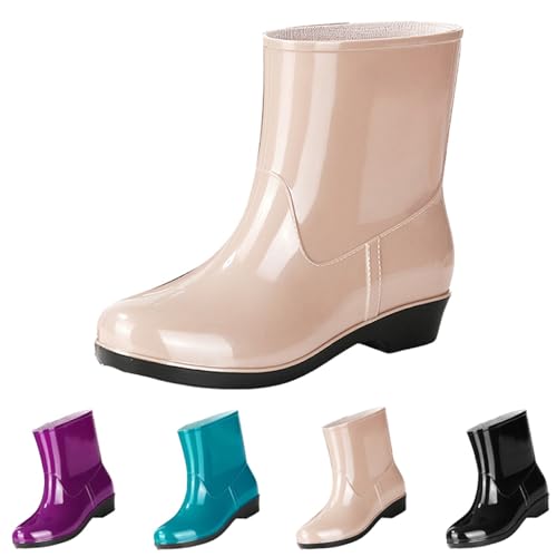 Gummistiefel für Damen, mittelhohe Gummistiefel, Gartenstiefel, einfarbig, wasserdicht, rutschfest, langlebig, Gummi-Regenschuhe mit PVC für Bootfahren, Angeln, Gartenarbeit, Landwirtschaft, khaki, 37 Gummistiefel für Damen, mittelhohe Gummistiefel, Gartenstiefel, einfarbig, wasserdicht, rutschfest, langlebig, Gummi-Regenschuhe mit PVC für Bootfahren, Angeln, Gartenarbeit, Landwirtschaft, khaki, 37 von Generisch