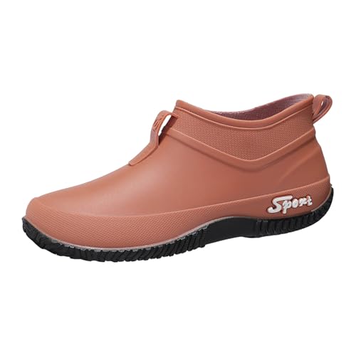 Gummistiefel für Damen und Herren, kurze Chelsea-Stiefel, breite Wade, wasserdicht, Regenstiefel, rutschfest, für Spaziergänge, Trekking, Garten, Schlupfschuh, kurze Chelsea-Stiefel, einfaches An- und von Generisch