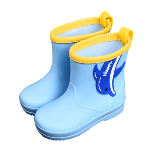 Gummistiefel für Mädchen Kinder wasserdichte Regenstiefel mit süßen Cartoon-Motiven rutschfeste Sohle für Schule Outdoor täglichen Gebrauch (Blue, 33 Big Kids) von Generisch