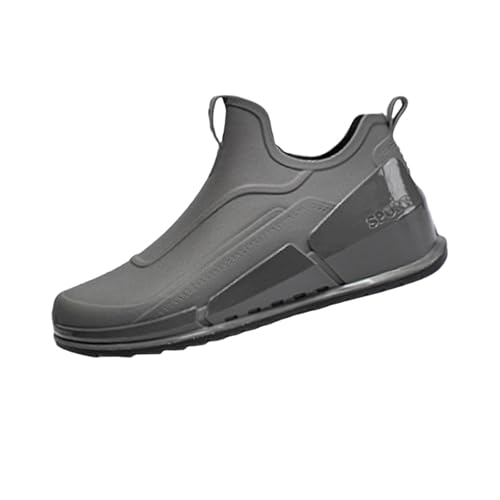 Gummistiefeletten Damen Wasserdicht Reiterstiefel Men Rain Slip Casual Shoes Short On Boots Water Ankle Outdoor Fashion Men'S Casual Shoes Regenstiefel Herren Gelb (Grey,42) von Generisch