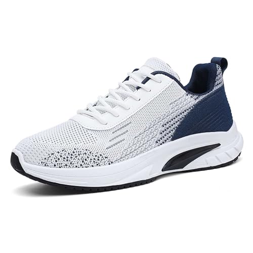 Gym Schuhe Herren Turnschuhe Sneaker Aus Leder Im Vintage-Stil – Atmungsaktiv Turnschuhe Walkingschuhe Outdoor Fitness Jogging Sneakers Schnürsenkel Ohne Binden Sportschuhe von Generisch