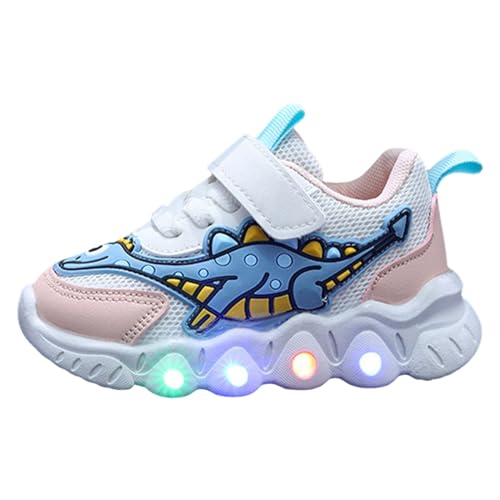 Gymnastikschuhe Mädchen Cartoon Jungen Dinosaurier Sport Schuhe Mädchen Mesh Atmungsaktive Schuhe Kleine Mittlere Kinder Baby Licht Schuhe (RD2, 29.5 Little Child) von Generisch