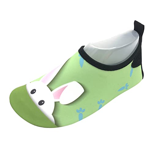 Gymnastikschuhe Mädchen Kinder dünne atmungsaktive Schwimmschuhe Wasserpark Cartoon Gummisohlen Strand Socken Schuhe Haut Tauchen Schuhe (Green, 25 Toddler) von Generisch