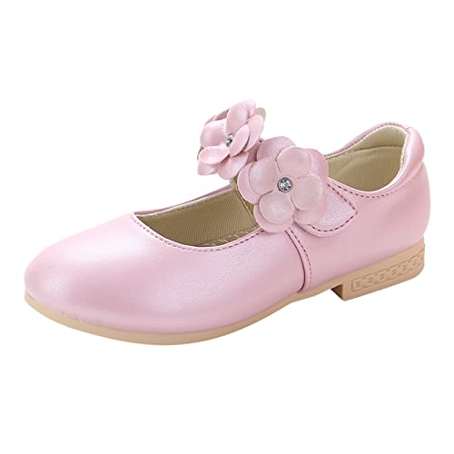 Gymnastikschuhe Mädchen Kinderschuhe Weiße Lederschuhe Bowknot Mädchen Prinzessin Schuhe Einzelne Schuhe Leistungsschuhe (33 Big Kids) von Generisch