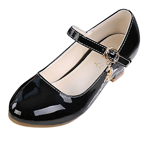 Gymnastikschuhe Mädchen Mädchenschuhe Kleine Lederschuhe Einzelschuhe Kinder Tanzschuhe Mädchen Performance Schuhe (Black, 37 Big Kids) von Generisch