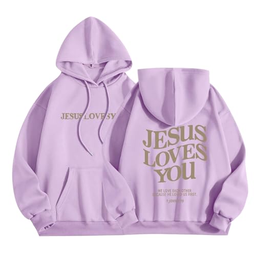 HUIFUAO God Is Within Her She Will Not Fall Christian Hoodies für Frauen UK Oversized Jesus Hoodie für Frauen Übergröße Sweatshirts für Frauen Langarm Damenpullover mit Tasche, Z01 Purple, XS HUIFUAO God Is Within Her She Will Not Fall Christian Hoodies für Frauen UK Oversized Jesus Hoodie für Frauen Übergröße Sweatshirts für Frauen Langarm Damenpullover mit Tasche, Z01 Purple, XS von Generisch