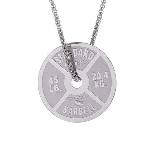HYJYGM Langhantelplatte Platte Langhantel Hantel Anhänger Bodybuilding Fitness Sport Halskette Herren Inspirierender Gym Workout Schmuck für Sie von Generisch