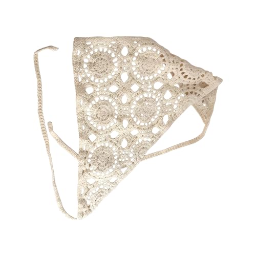 Haar Tuch Stirnband - Boho Kopftuch Für Damenhaar | Elastisches Rutschfestes Häkelblumen-Gänseblümchen-Kopftuch Für Western Cowgirl Workout Yoga Festival Und Zöpfe von Generisch
